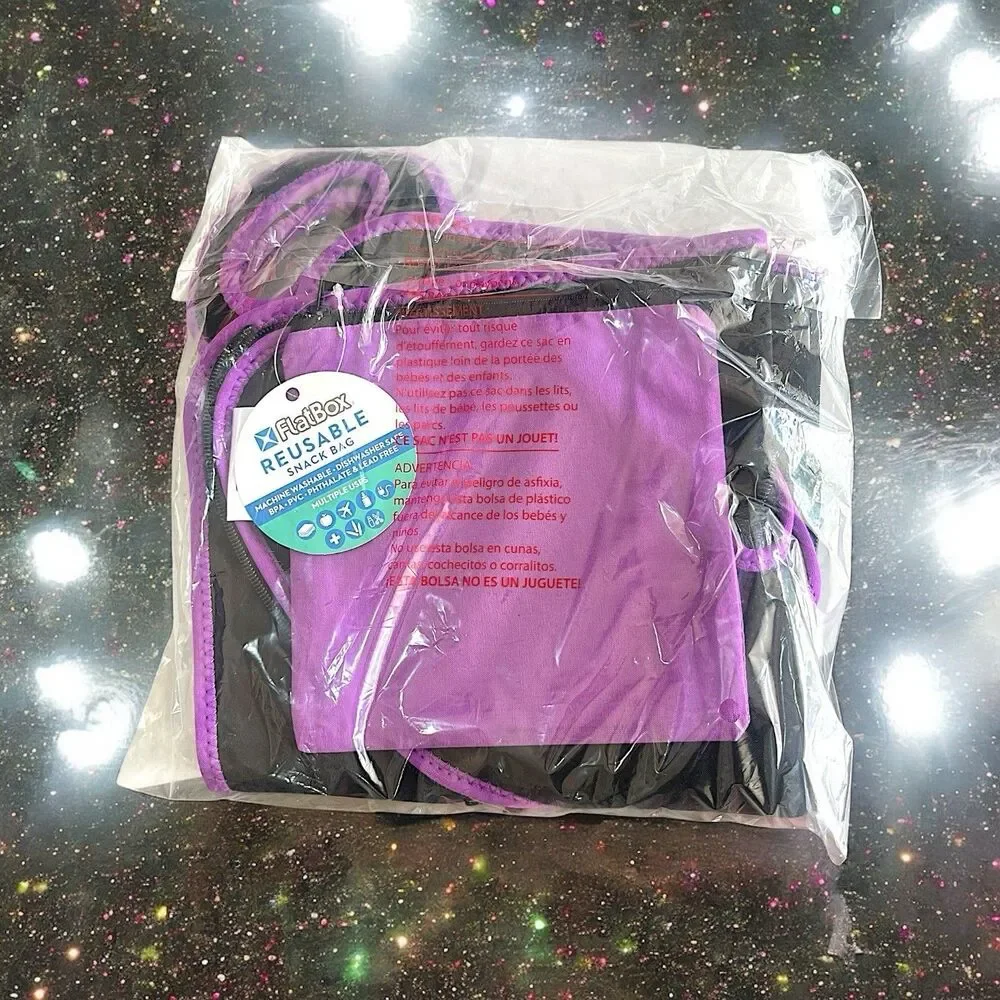 FabFitFun X FlatBox Plus Design And Sandwich Bag in Purple/Black NWT
